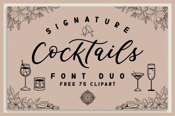 Signature Cocktails Duo Typeface for Modern Brand Identity